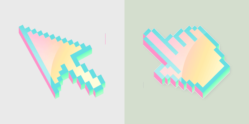 Pixel Art custom cursor pack preview for Chrome, Edge and Windows