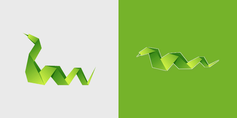Origami Snake custom cursor pack preview for Chrome, Edge and Windows