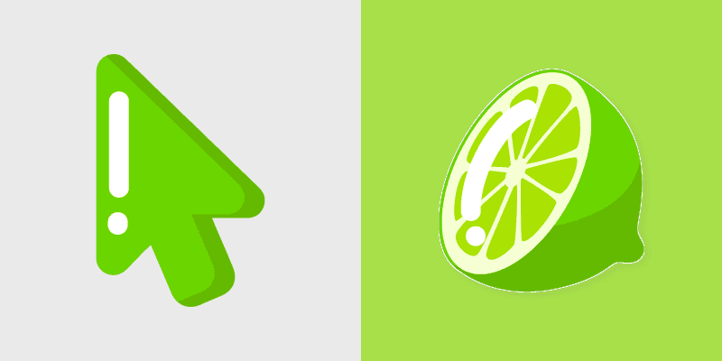 Lime Minimal custom cursor pack preview for Chrome, Edge and Windows