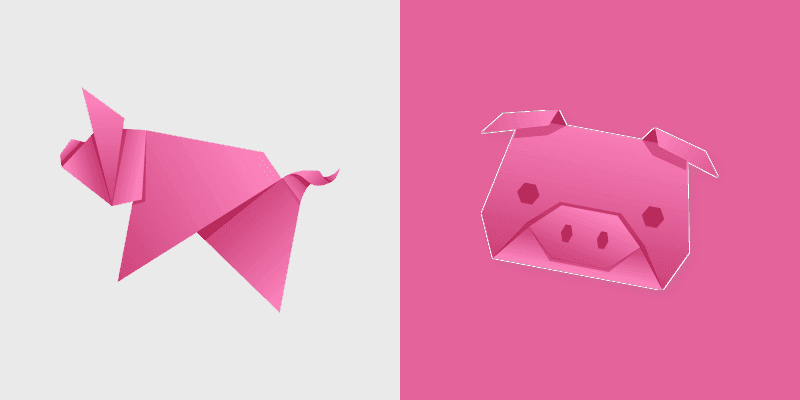 Origami Pig custom cursor pack preview for Chrome, Edge and Windows