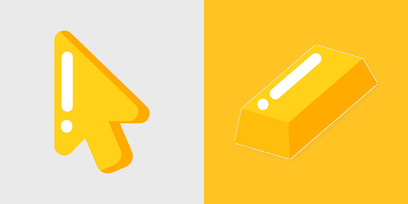 Gold Rush Minimal custom cursor pack preview for Chrome, Edge and Windows