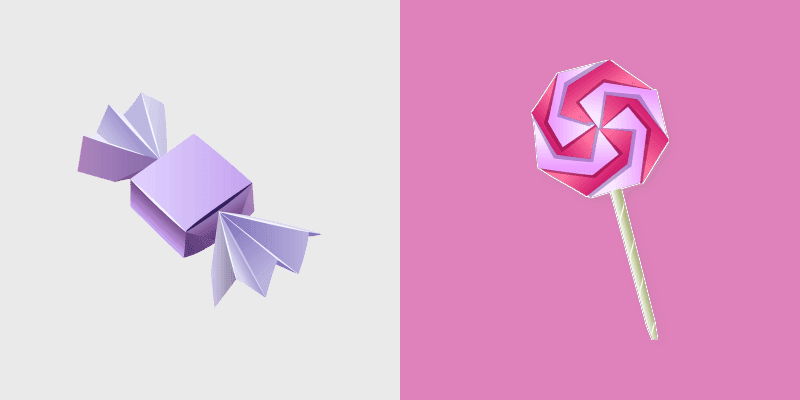 Origami Candy Land custom cursor pack preview for Chrome, Edge and Windows
