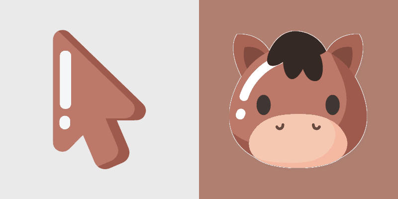 Horse Minimal custom cursor pack preview for Chrome, Edge and Windows