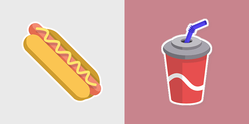 Hot Dog & Cola custom cursor pack preview for Chrome, Edge and Windows