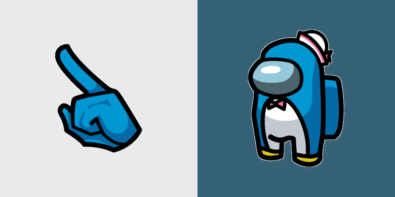 Tuxedo Sam Crewmate custom cursor pack preview for Chrome, Edge and Windows