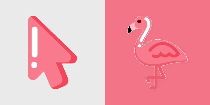 Flamingo Minimal custom cursor pack preview for Chrome, Edge and Windows