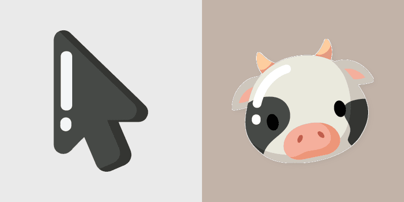 Cow Minimal custom cursor pack preview for Chrome, Edge and Windows