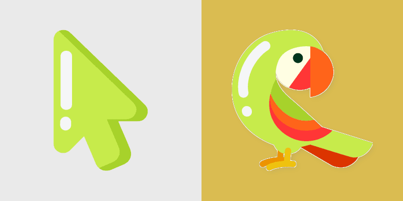 Parrot Minimal custom cursor pack preview for Chrome, Edge and Windows