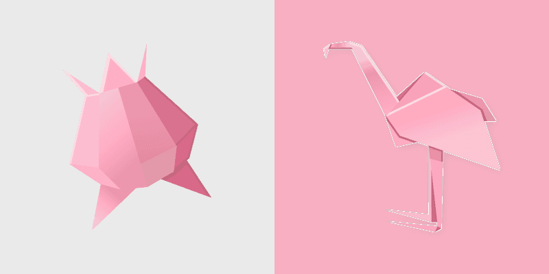 Origami Pink Paradise custom cursor pack preview for Chrome, Edge and Windows