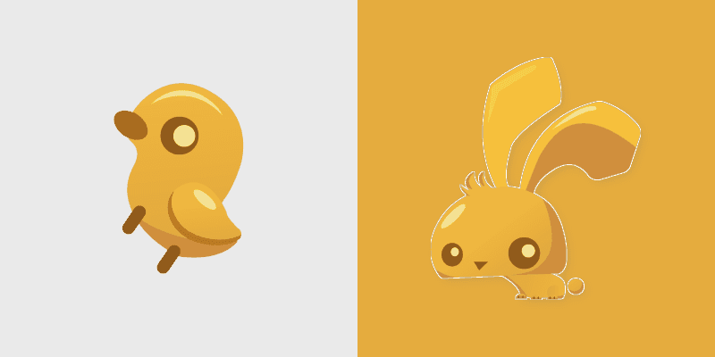 Golden Bunny Ducky custom cursor pack preview for Chrome, Edge and Windows