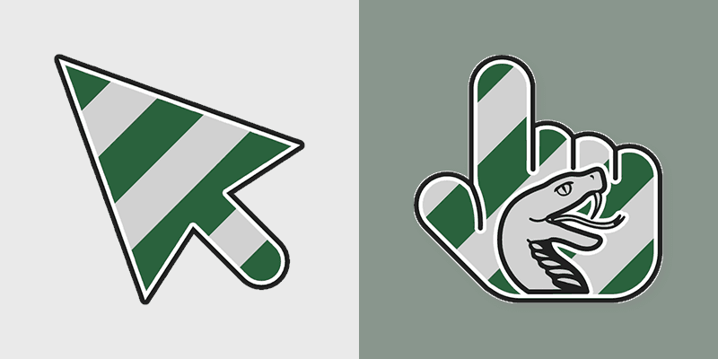 Slytherin House custom cursor pack preview for Chrome, Edge and Windows