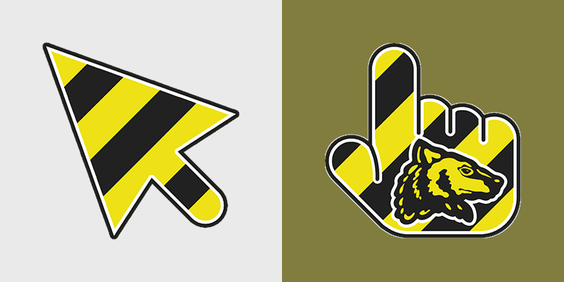 Hufflepuff House custom cursor pack preview for Chrome, Edge and Windows