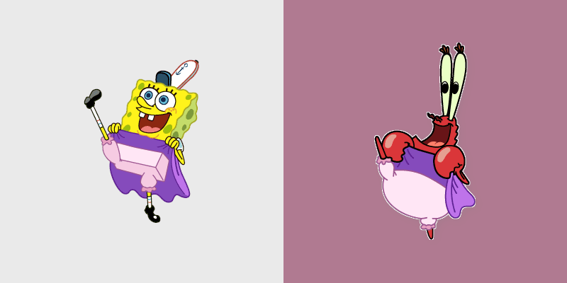 Characters From Bikini Bottom custom cursor pack preview for Chrome, Edge and Windows