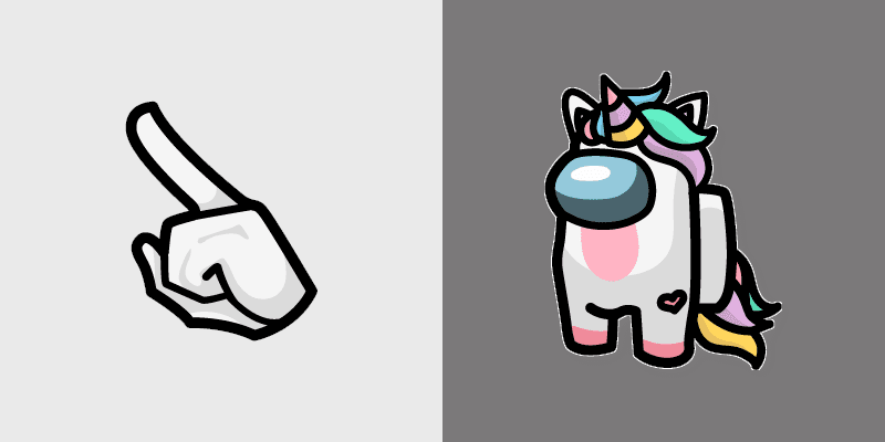 Unicorn Crewmate custom cursor pack preview for Chrome, Edge and Windows