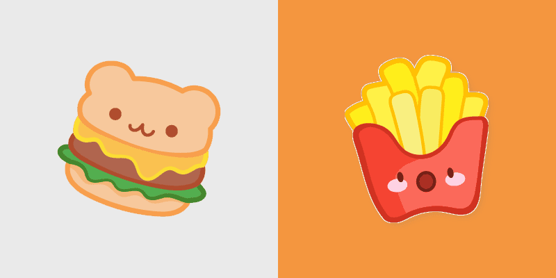 Hamburger & Fries custom cursor pack preview for Chrome, Edge and Windows