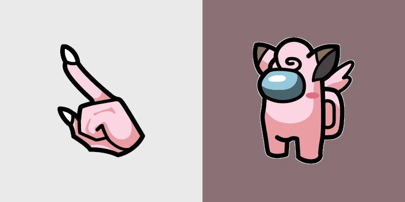 Clefairy Crewmate custom cursor pack preview for Chrome, Edge and Windows