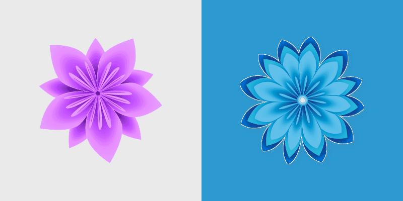 Origami Purple Blue Flowers custom cursor pack preview for Chrome, Edge and Windows