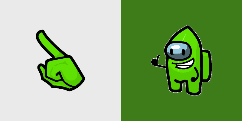 Leafy Crewmate custom cursor pack preview for Chrome, Edge and Windows