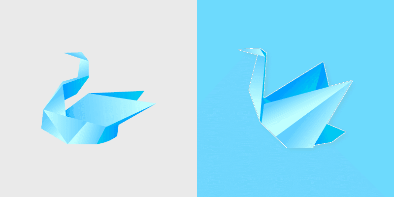 Origami Blue Swan custom cursor pack preview for Chrome, Edge and Windows