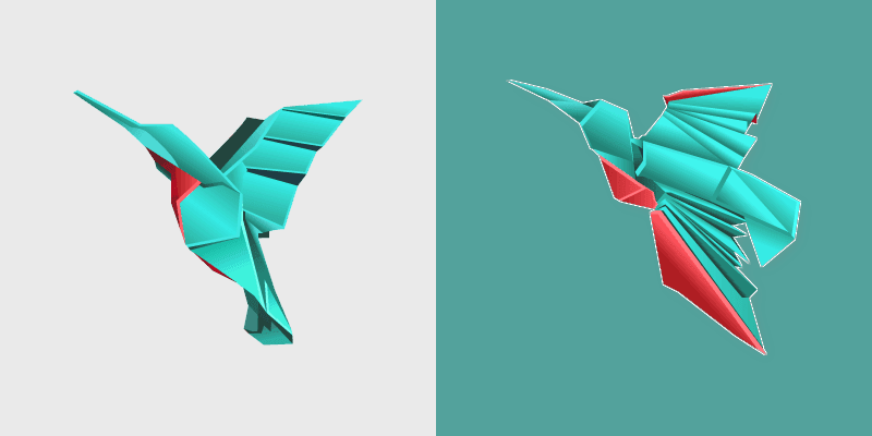 Origami Hummingbird custom cursor pack preview for Chrome, Edge and Windows