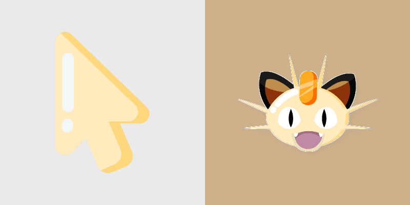 Pokemon Meowth Minimal custom cursor pack preview for Chrome, Edge and Windows