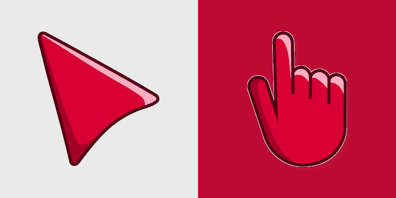 Cherry Red custom cursor pack preview for Chrome, Edge and Windows
