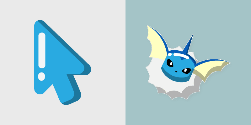 Vaporeon Minimal custom cursor pack preview for Chrome, Edge and Windows