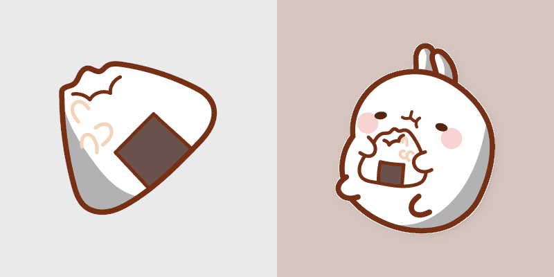 Molang Onigiri custom cursor pack preview for Chrome, Edge and Windows