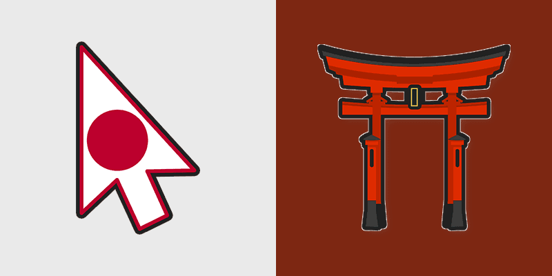 Japan Torii custom cursor pack preview for Chrome, Edge and Windows