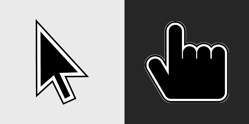 Classic Black custom cursor pack preview for Chrome, Edge and Windows