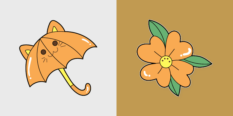 Cat Umbrella Flower custom cursor pack preview for Chrome, Edge and Windows