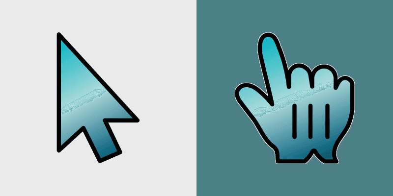 Blue Turquoise custom cursor pack preview for Chrome, Edge and Windows