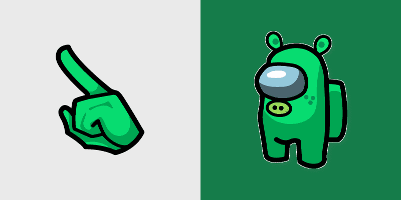 Angry Birds Pig Crewmate custom cursor pack preview for Chrome, Edge and Windows