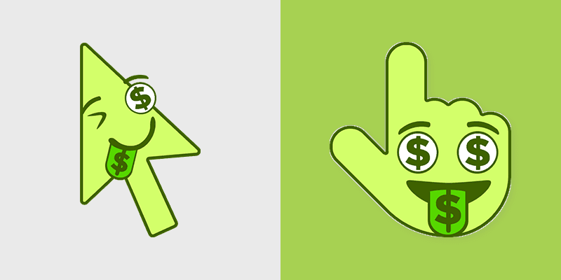 Rich Money custom cursor pack preview for Chrome, Edge and Windows