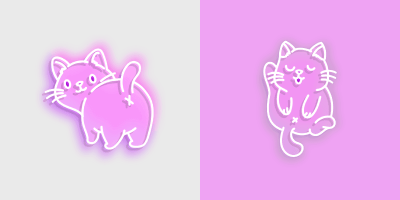 Cat Neon Cute custom cursor pack preview for Chrome, Edge and Windows