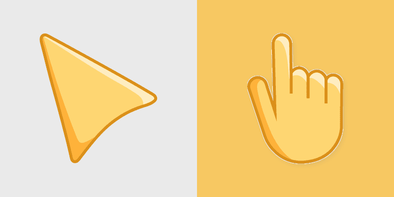 Amber Yellow custom cursor pack preview for Chrome, Edge and Windows