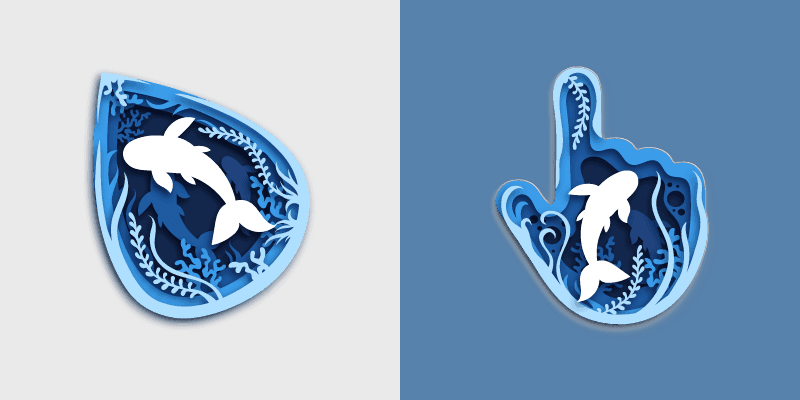 Oceanic custom cursor pack preview for Chrome, Edge and Windows