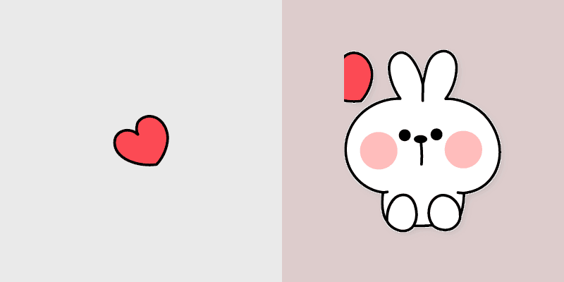 Cute Rabbit IN Love custom cursor pack preview for Chrome, Edge and Windows