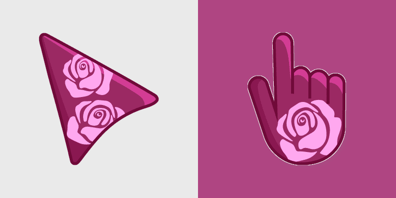 Pink Admiration Roses custom cursor pack preview for Chrome, Edge and Windows