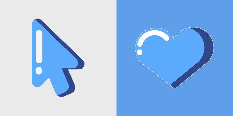 Love Minimal custom cursor pack preview for Chrome, Edge and Windows