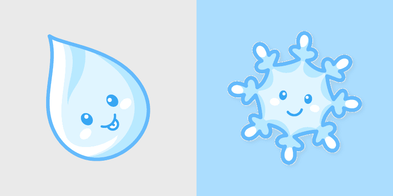 Droplets & Snowflakes custom cursor pack preview for Chrome, Edge and Windows