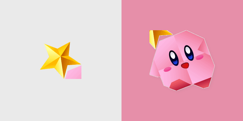 Origami Kirby Star custom cursor pack preview for Chrome, Edge and Windows