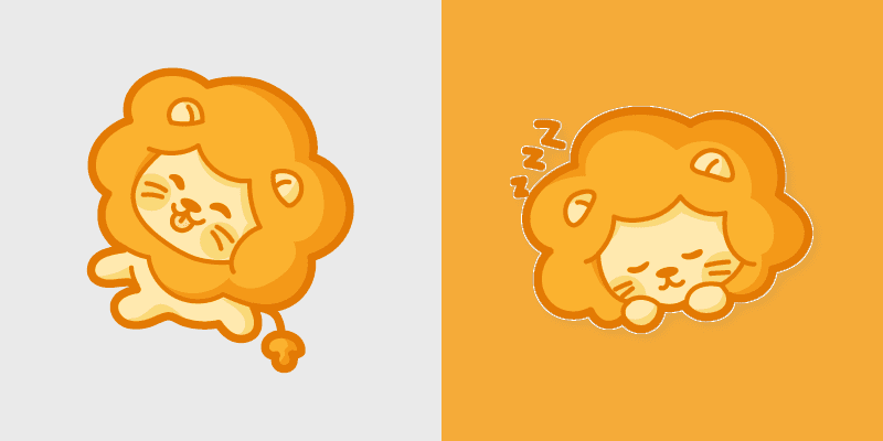 Sleepy Lion custom cursor pack preview for Chrome, Edge and Windows
