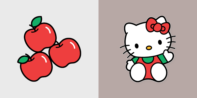 Hello Kitty & Red Apples custom cursor pack preview for Chrome, Edge and Windows