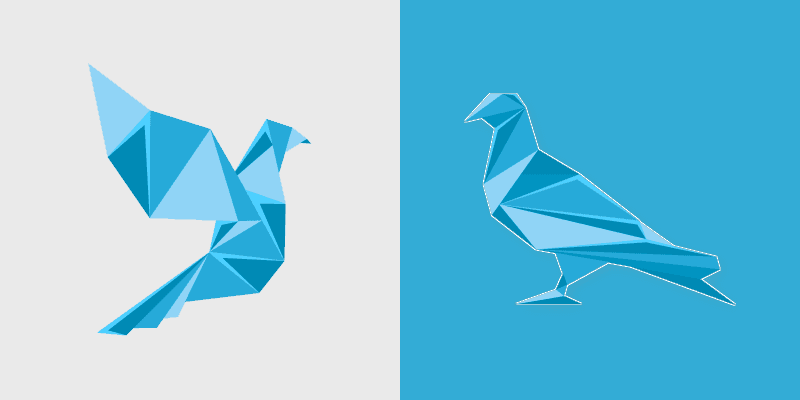 Origami Blue Pigeon custom cursor pack preview for Chrome, Edge and Windows