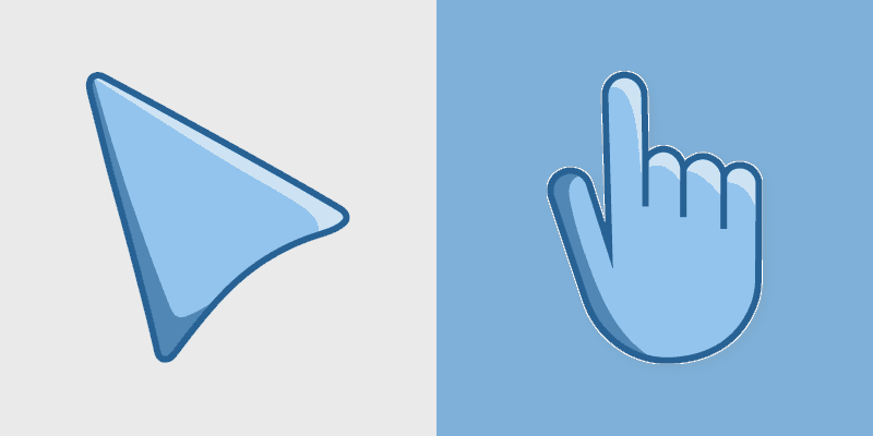 Pale Blue custom cursor pack preview for Chrome, Edge and Windows
