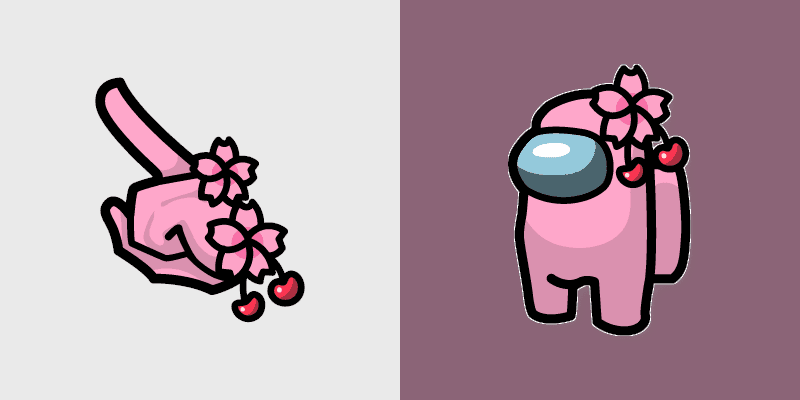 Cherry Blossom Crewmate custom cursor pack preview for Chrome, Edge and Windows