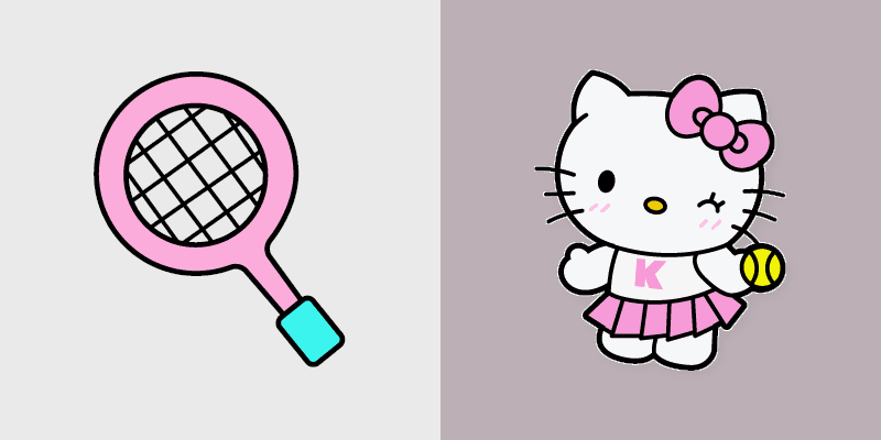 Hello Kitty Tennis custom cursor pack preview for Chrome, Edge and Windows