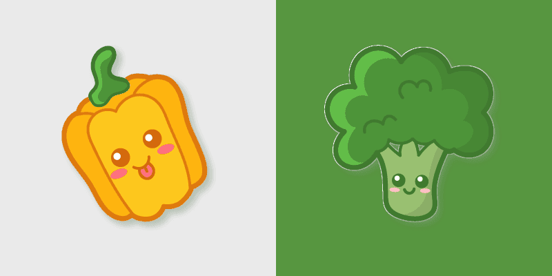 Yellow Pepper & Broccoli custom cursor pack preview for Chrome, Edge and Windows