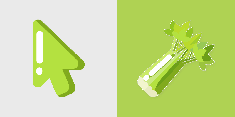 Celery Minimal custom cursor pack preview for Chrome, Edge and Windows